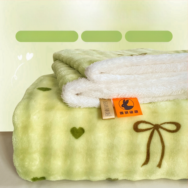 Zimski debeli mliječni velur prekrivač za krevet, srčani uzorak, 100% pamuk, 1.5-2.0 kg, nordijski stil