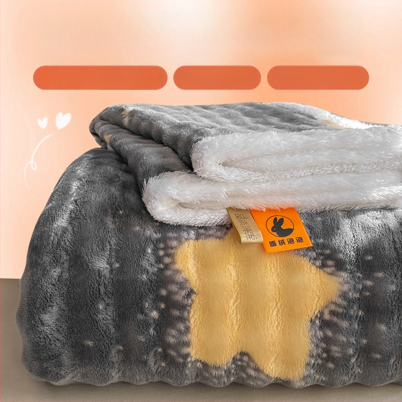 Zimski debeli mliječni velur prekrivač za krevet, srčani uzorak, 100% pamuk, 1.5-2.0 kg, nordijski stil