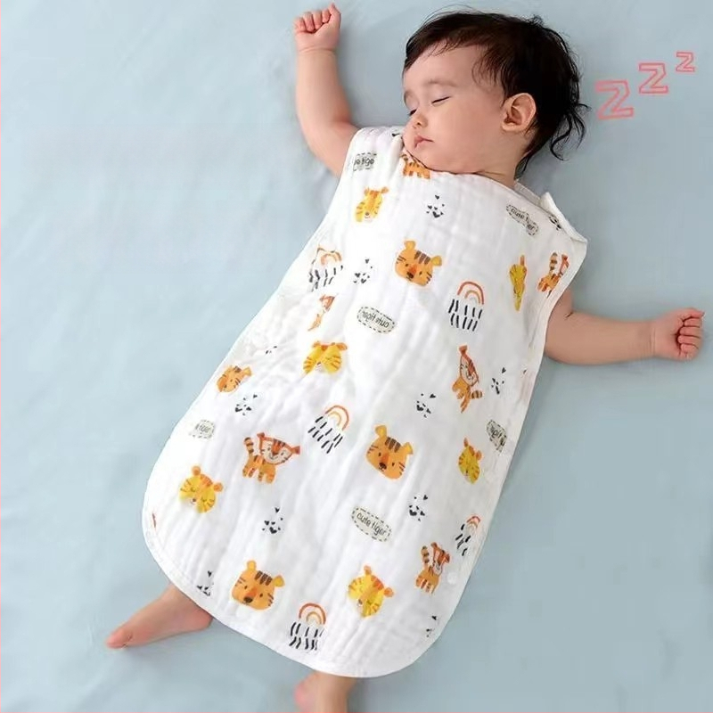 Baba géz alvózsák rövid ujj nélküli – 100% pamut, könnyű nyári kivitel, kick-proof kivitel, súly legfeljebb 0,5 kg, testreszabható