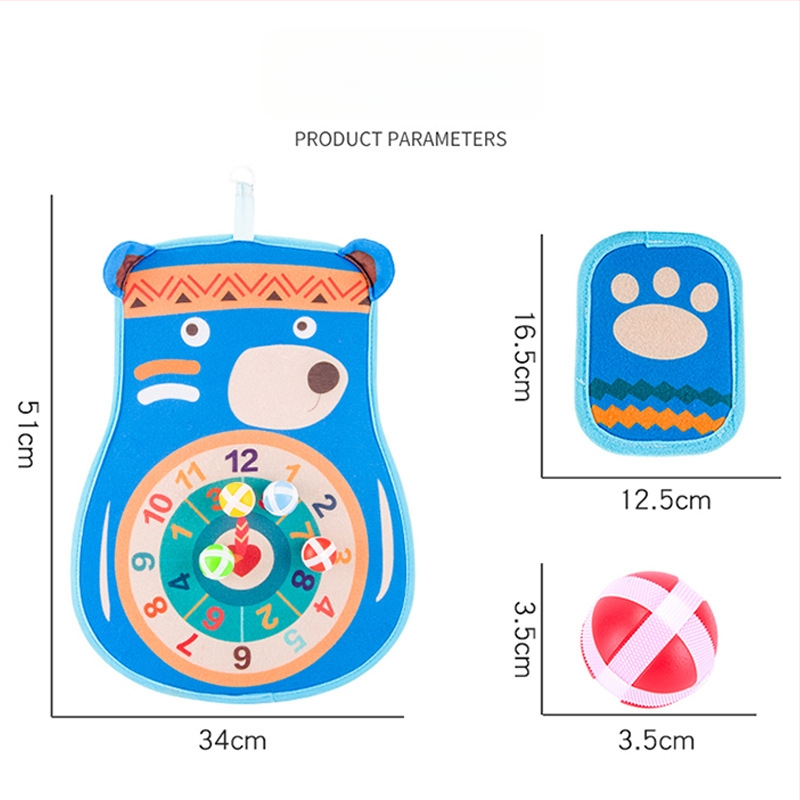 Visklemäng lipilise sihtkolliga pall ja imav tahvel — Qi Xiaonan; materjal: karvane kangas; vanusgrupp: 4–6 aastat