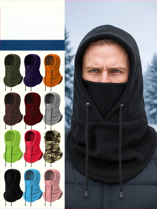 Dviračių veido kaukė su fliso įdėklu, poliesterio audinys, vėjo atspari, su raišteliu, unisex