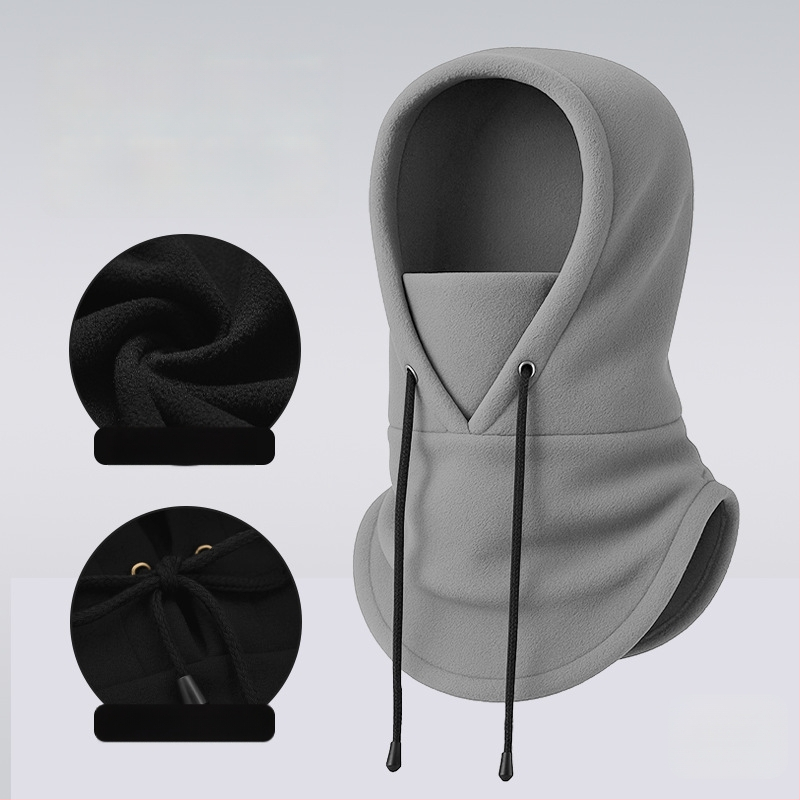 Dviračių veido kaukė su fliso įdėklu, poliesterio audinys, vėjo atspari, su raišteliu, unisex