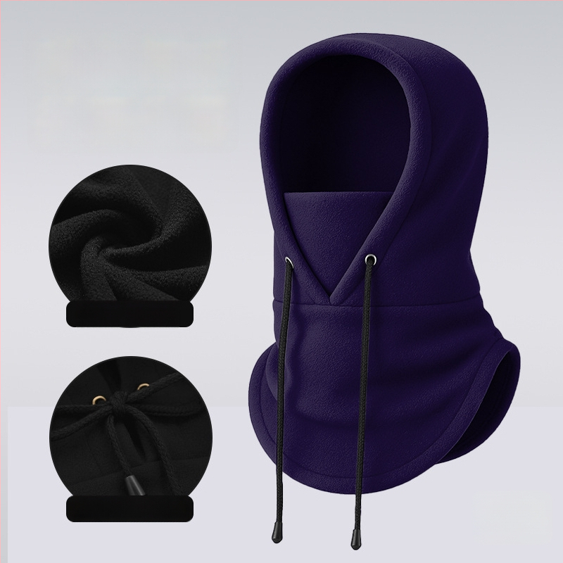 Dviračių veido kaukė su fliso įdėklu, poliesterio audinys, vėjo atspari, su raišteliu, unisex