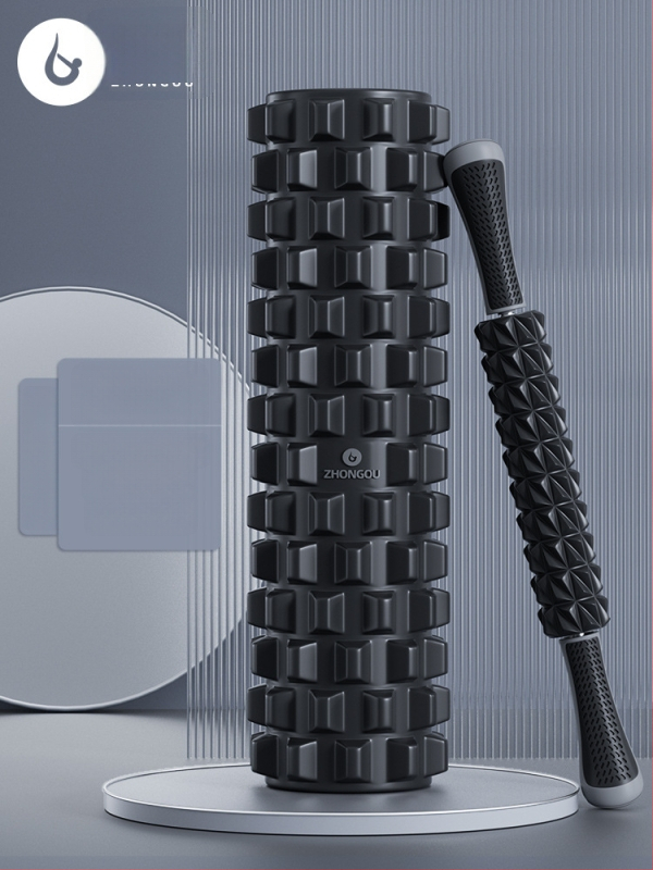 Jóga oszlop - masszázs hengert tömör habból izomlazításhoz, Wolftooth textúra