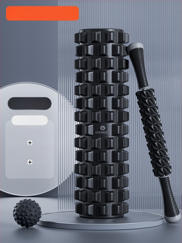 Jóga oszlop - masszázs hengert tömör habból izomlazításhoz, Wolftooth textúra