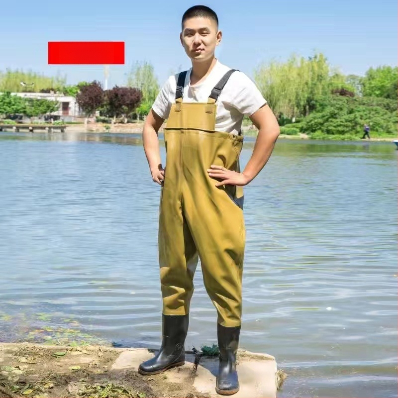 PVC žvejybos kelnės, atsparios dilimui, atsparios vandeniui, su 1 kišene su gaubteliu, prekinis ženklas Trustworthy beauty
