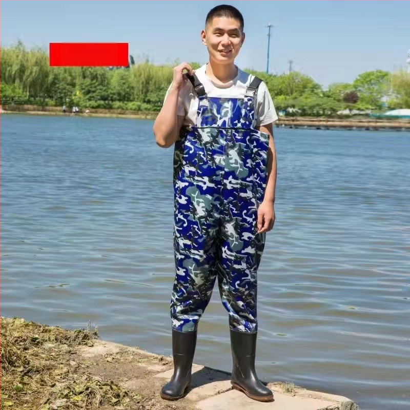 PVC žvejybos kelnės, atsparios dilimui, atsparios vandeniui, su 1 kišene su gaubteliu, prekinis ženklas Trustworthy beauty