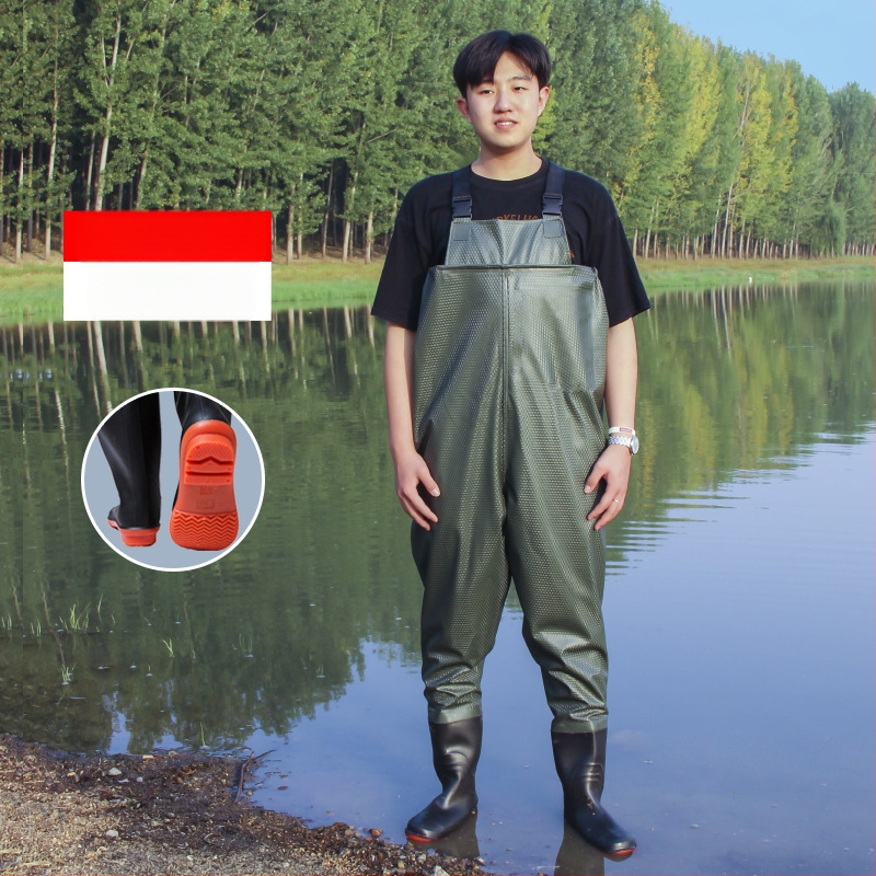 PVC žvejybos kelnės, atsparios dilimui, atsparios vandeniui, su 1 kišene su gaubteliu, prekinis ženklas Trustworthy beauty