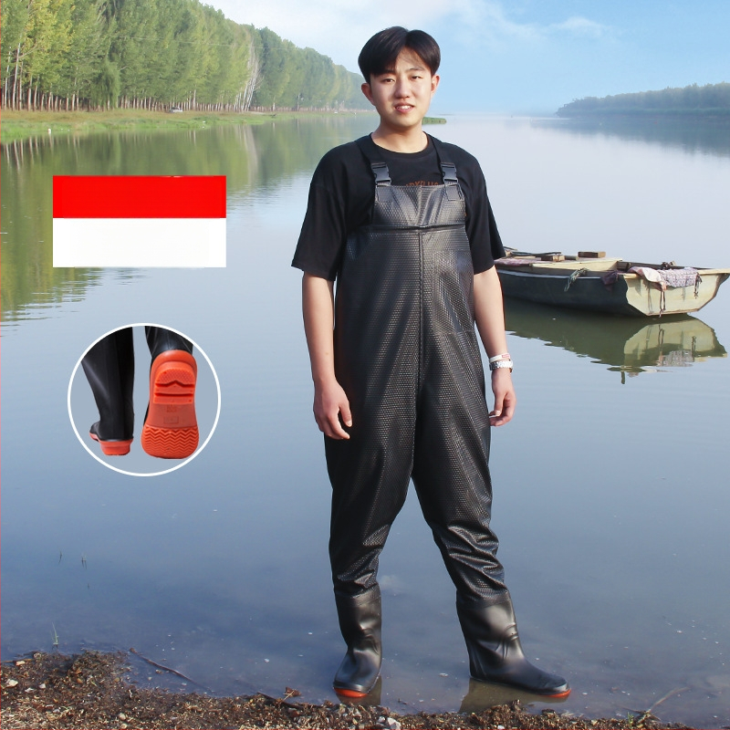 PVC žvejybos kelnės, atsparios dilimui, atsparios vandeniui, su 1 kišene su gaubteliu, prekinis ženklas Trustworthy beauty