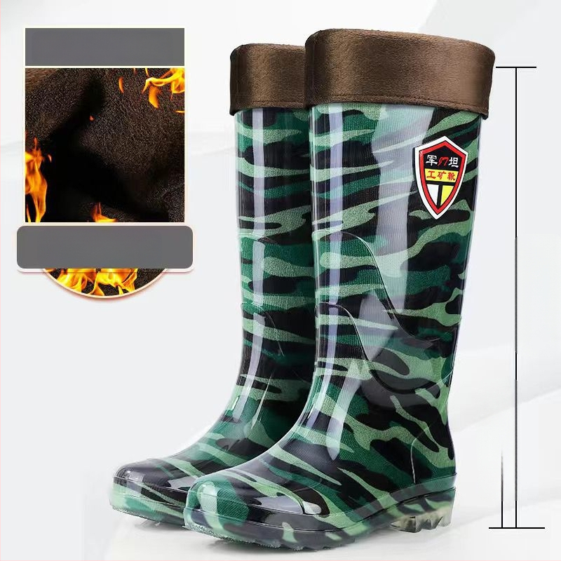 Meeste PVC vihmasaabad, kõrged, kummist tallaga, libisemiskindlad, veekindlad