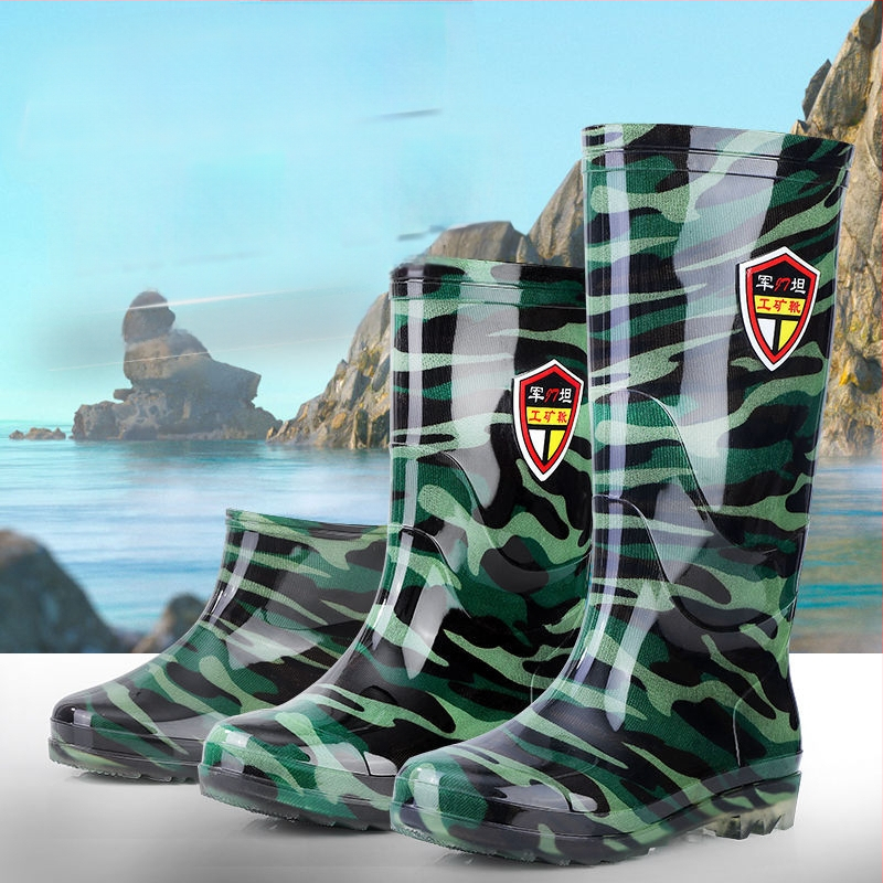 Meeste PVC vihmasaabad, kõrged, kummist tallaga, libisemiskindlad, veekindlad