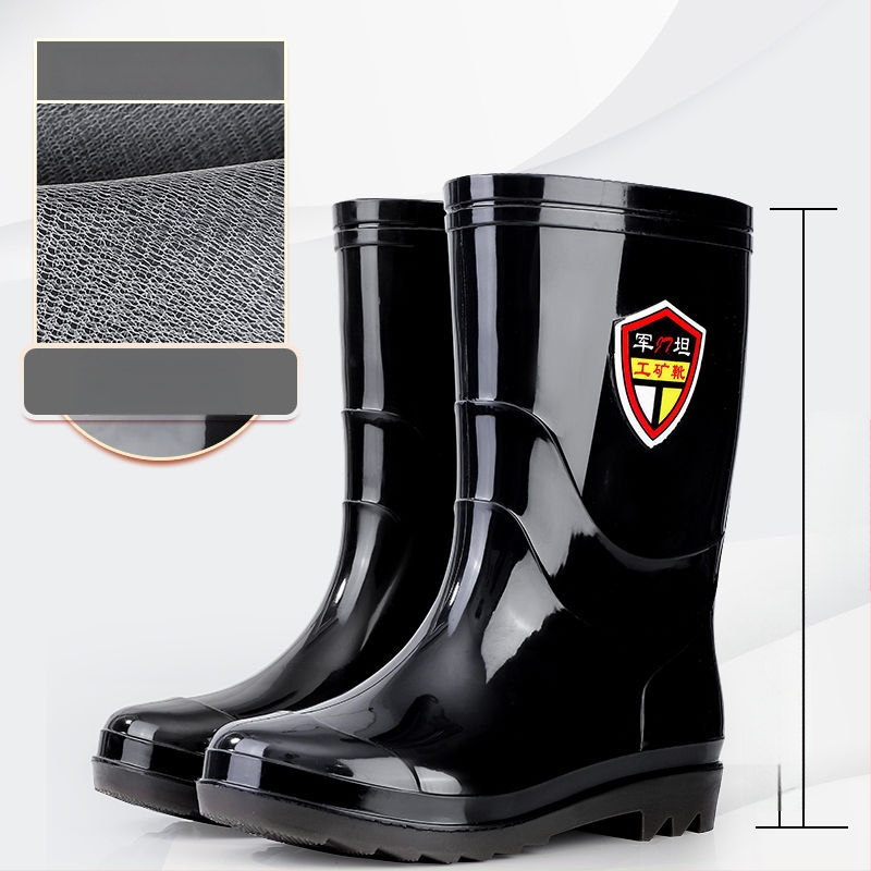 Meeste PVC vihmasaabad, kõrged, kummist tallaga, libisemiskindlad, veekindlad