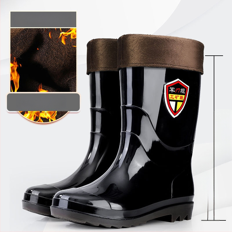 Meeste PVC vihmasaabad, kõrged, kummist tallaga, libisemiskindlad, veekindlad