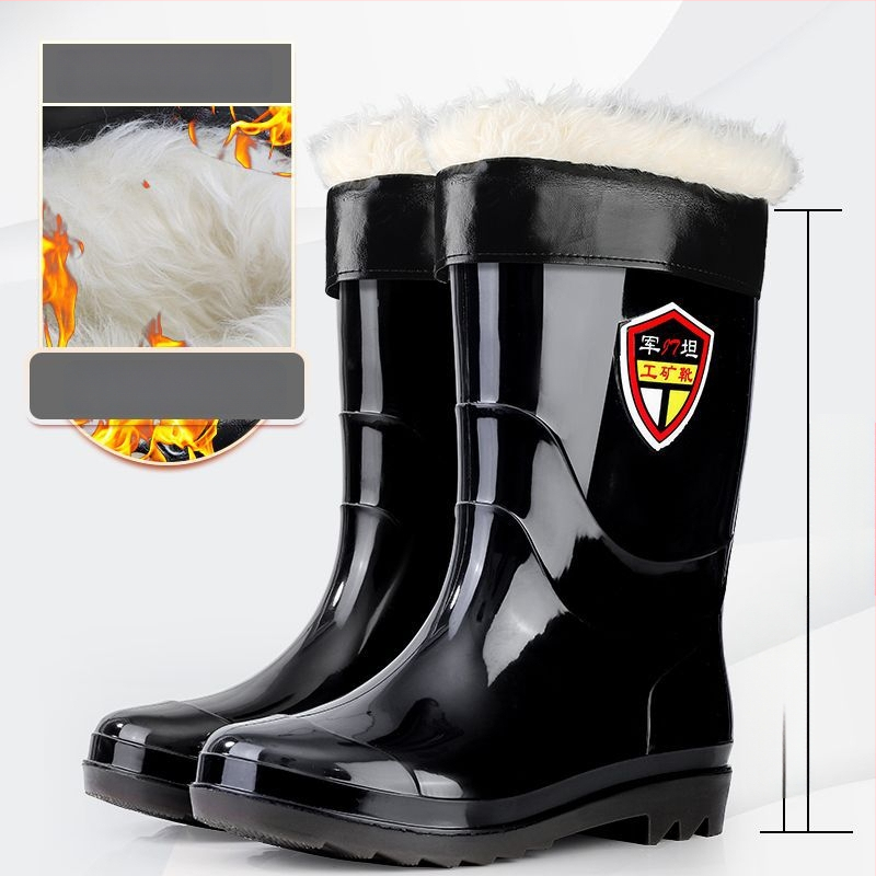 Meeste PVC vihmasaabad, kõrged, kummist tallaga, libisemiskindlad, veekindlad