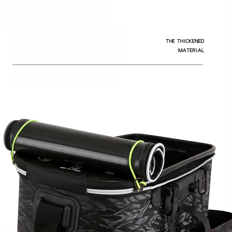 Платнена раница-кофа за живи риби, сгъваема и водоустойчива, с презрамки; мултифункционална кутия за риболов за примамки, въдица и вода/риби