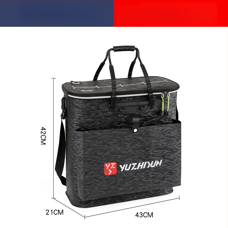 Платнена раница-кофа за живи риби, сгъваема и водоустойчива, с презрамки; мултифункционална кутия за риболов за примамки, въдица и вода/риби