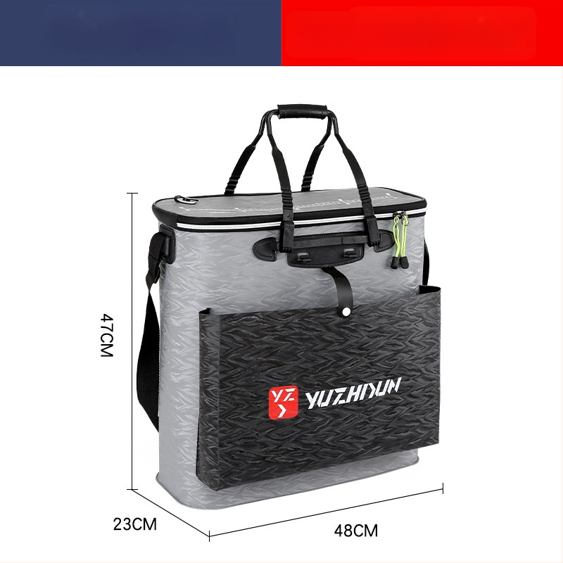 Платнена раница-кофа за живи риби, сгъваема и водоустойчива, с презрамки; мултифункционална кутия за риболов за примамки, въдица и вода/риби