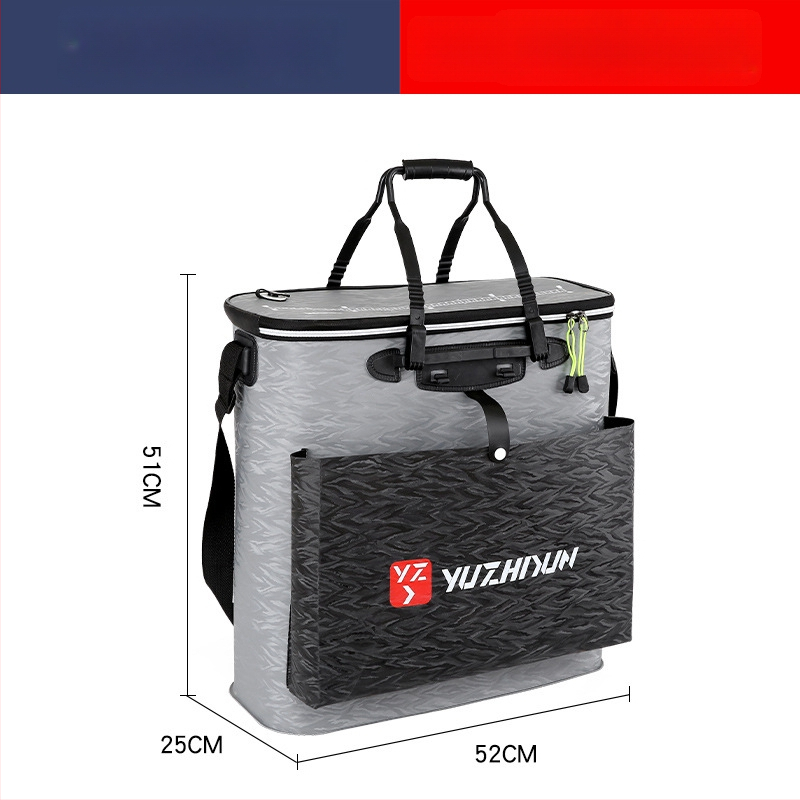 Платнена раница-кофа за живи риби, сгъваема и водоустойчива, с презрамки; мултифункционална кутия за риболов за примамки, въдица и вода/риби