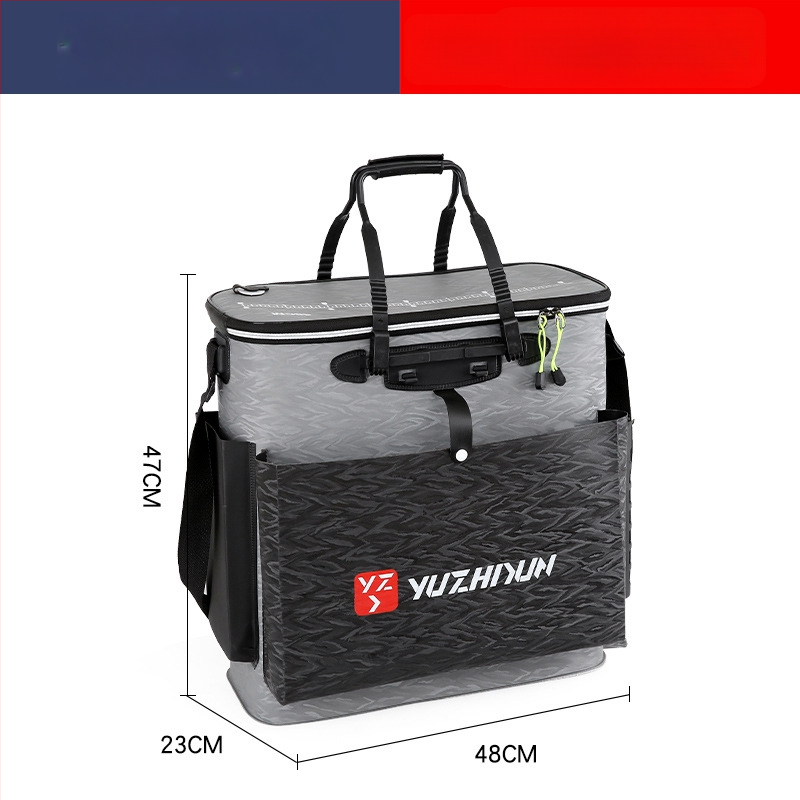 Платнена раница-кофа за живи риби, сгъваема и водоустойчива, с презрамки; мултифункционална кутия за риболов за примамки, въдица и вода/риби