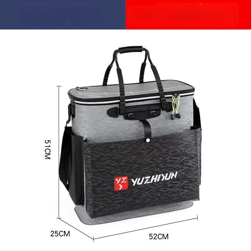 Платнена раница-кофа за живи риби, сгъваема и водоустойчива, с презрамки; мултифункционална кутия за риболов за примамки, въдица и вода/риби