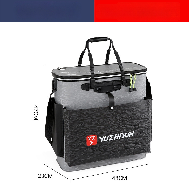 Платнена раница-кофа за живи риби, сгъваема и водоустойчива, с презрамки; мултифункционална кутия за риболов за примамки, въдица и вода/риби