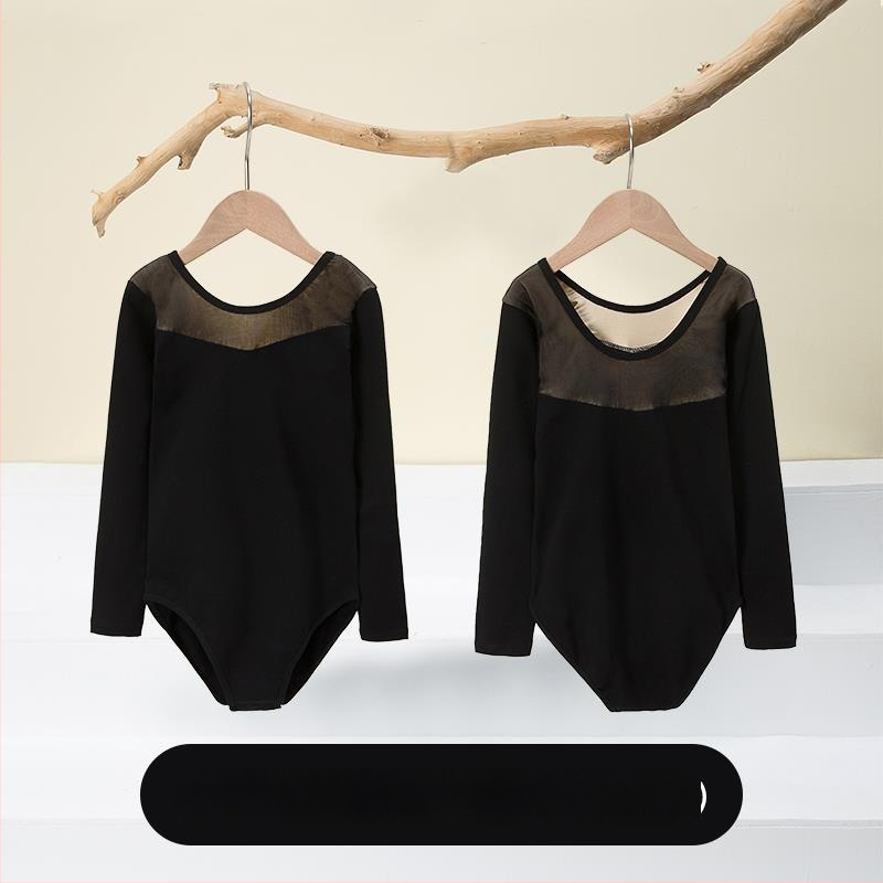 Vaikų baleto komplektas su ilgomis rankovėmis ir gauzės sijonu; audinys: 94% medvilnė + 6% elastanas; tinkamas mergaitėms iki 17 metų; scenos kostiumas