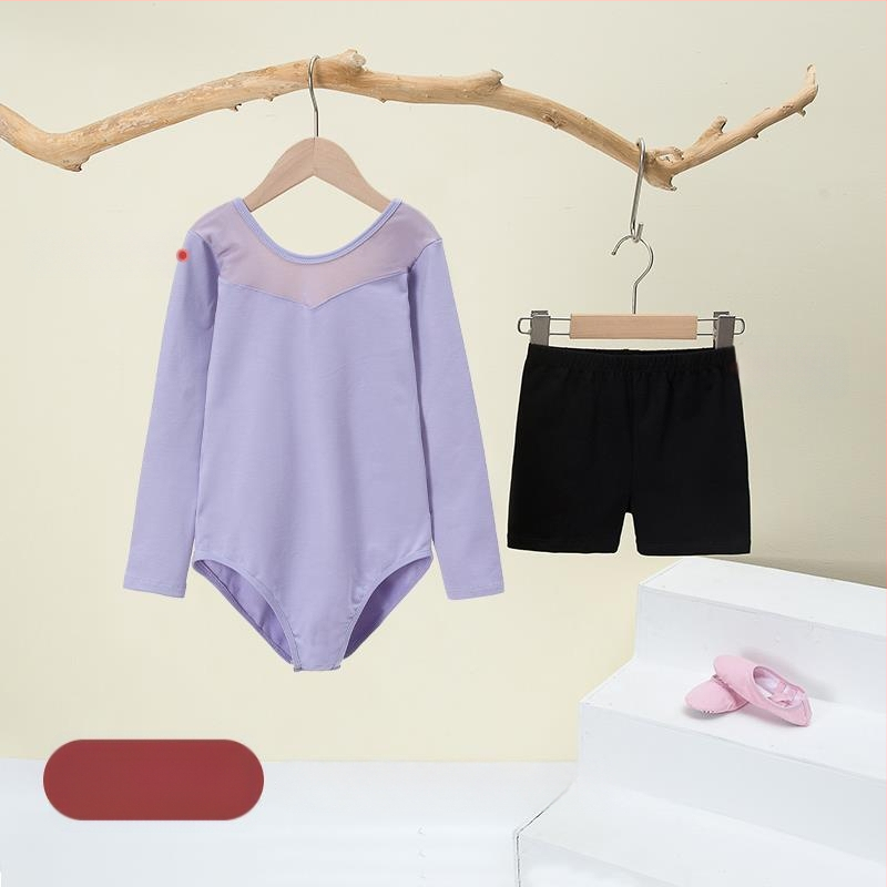 Vaikų baleto komplektas su ilgomis rankovėmis ir gauzės sijonu; audinys: 94% medvilnė + 6% elastanas; tinkamas mergaitėms iki 17 metų; scenos kostiumas