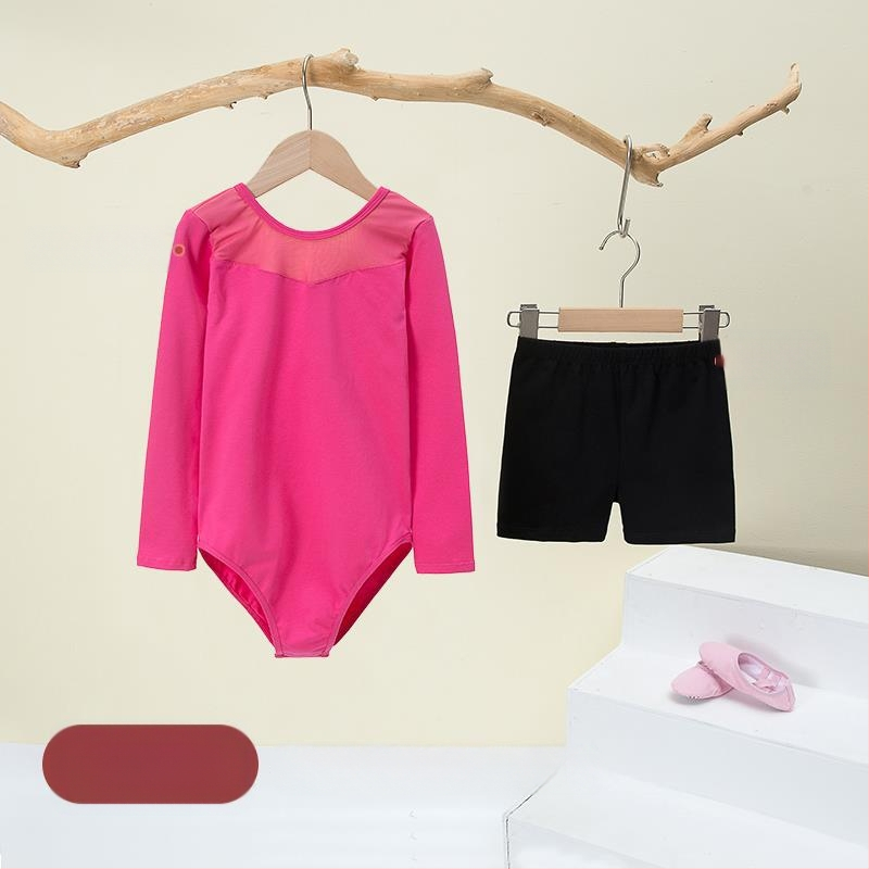 Vaikų baleto komplektas su ilgomis rankovėmis ir gauzės sijonu; audinys: 94% medvilnė + 6% elastanas; tinkamas mergaitėms iki 17 metų; scenos kostiumas