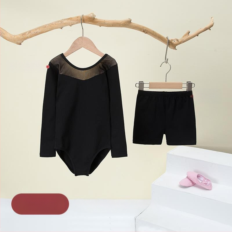 Vaikų baleto komplektas su ilgomis rankovėmis ir gauzės sijonu; audinys: 94% medvilnė + 6% elastanas; tinkamas mergaitėms iki 17 metų; scenos kostiumas