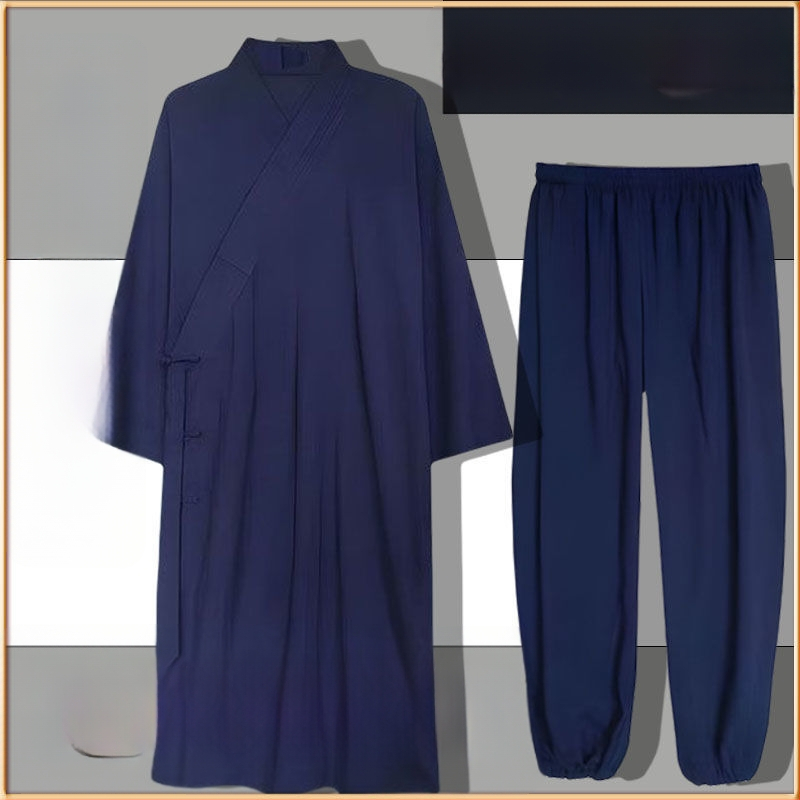 Set de robe taoiste pentru Tai Chi, cinci piese, material din in 100%, respirabil, marca Converge