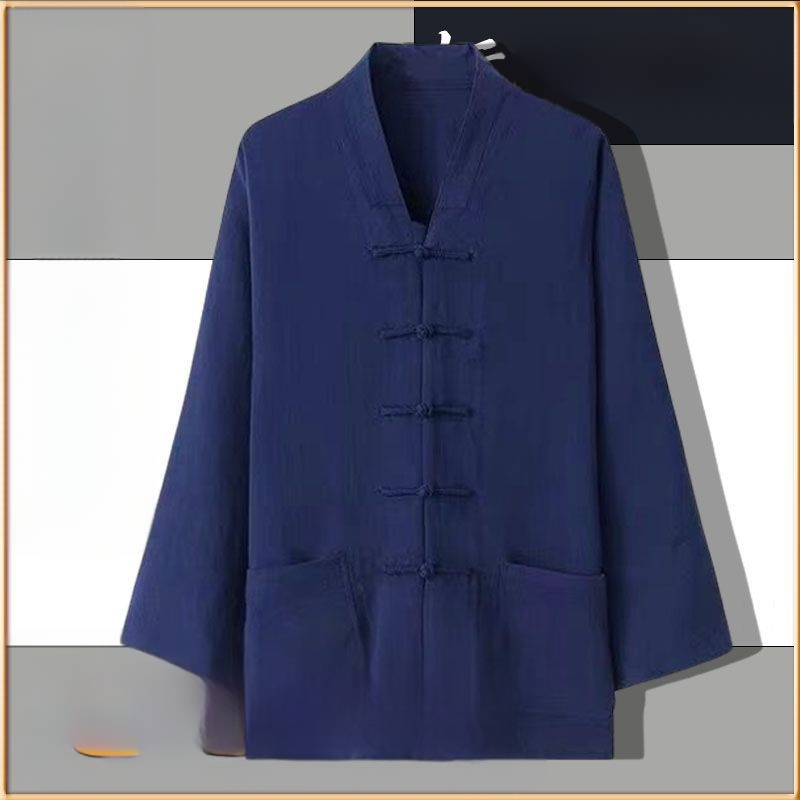 Set de robe taoiste pentru Tai Chi, cinci piese, material din in 100%, respirabil, marca Converge