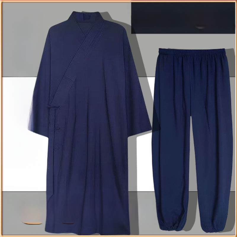 Set de robe taoiste pentru Tai Chi, cinci piese, material din in 100%, respirabil, marca Converge