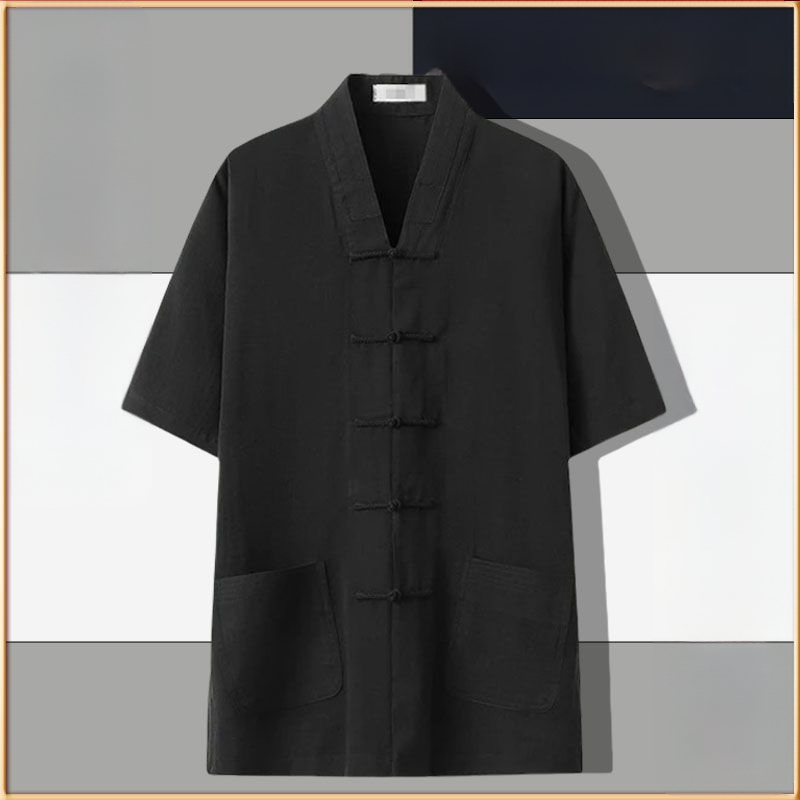 Set de robe taoiste pentru Tai Chi, cinci piese, material din in 100%, respirabil, marca Converge