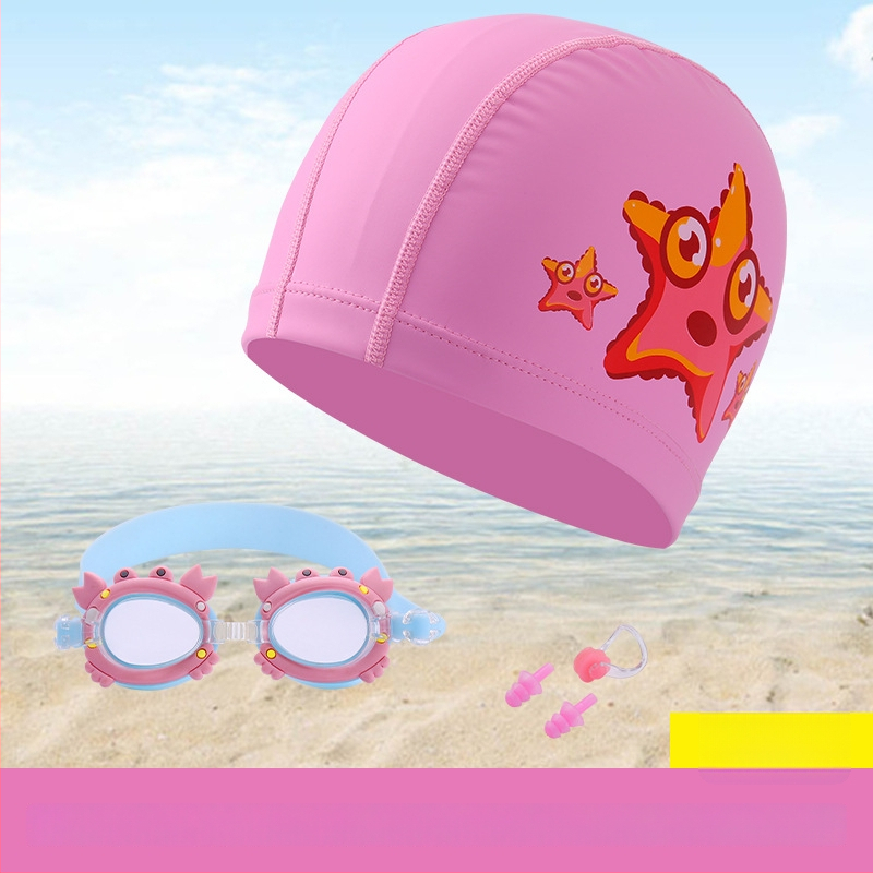 Dječja PU kapa za plivanje s uzorkom životinja – udoban labav kroj, pogodna za plivanje i vodene igre