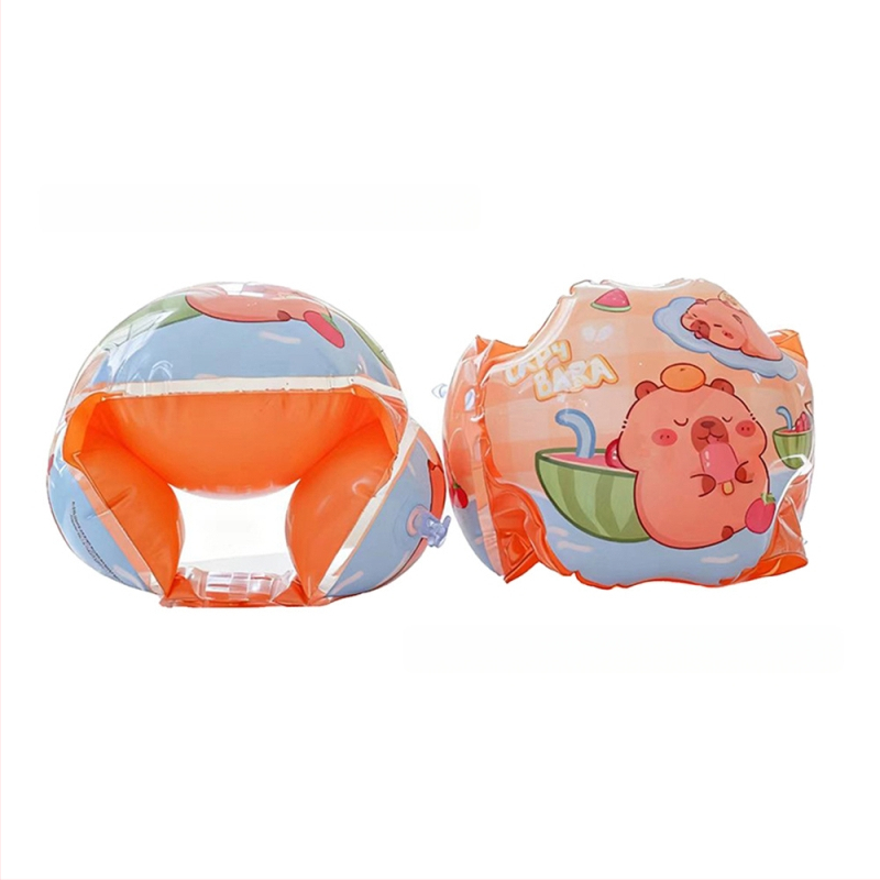 Bērnu peldēšanas gredzens uz rokas ar karikatūru drukāšanu, videi draudzīgs PVC, 0.21 mm biezums, manuāla piepumpēšana