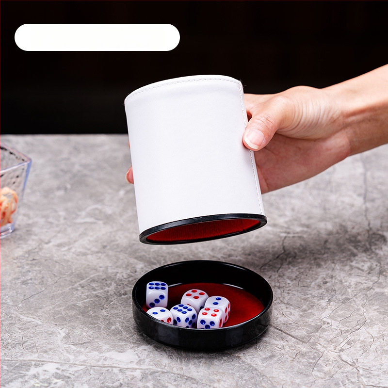 Set zaruri cu cupe din piele, colțuri rotunde, origine Zhejiang, 100 buc.