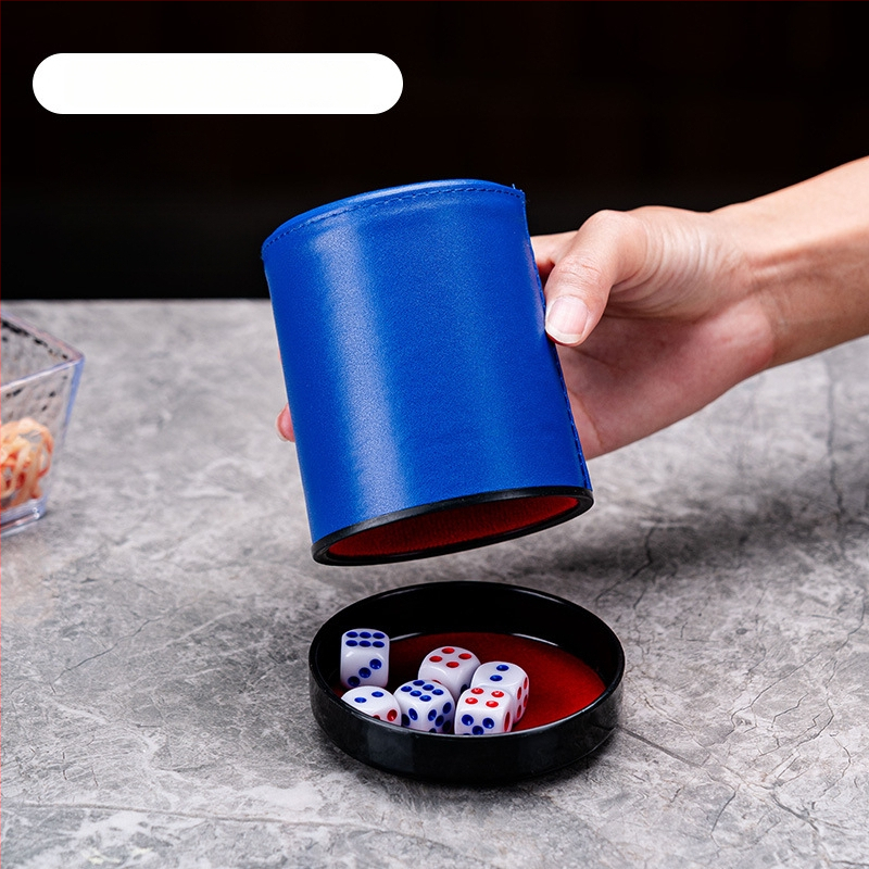 Set zaruri cu cupe din piele, colțuri rotunde, origine Zhejiang, 100 buc.