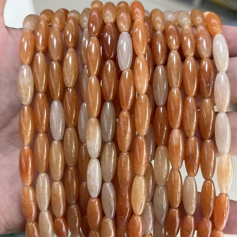 6x16 mm rižaste perle od agat i aventurina, cilindrične perle, slobodne perle, poluproizvodi za DIY ogrlice