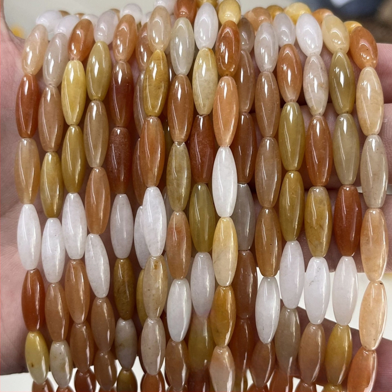 6x16 mm rižaste perle od agat i aventurina, cilindrične perle, slobodne perle, poluproizvodi za DIY ogrlice