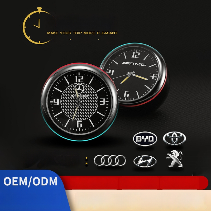 Automobilinis laikrodis su apšvietimu, skaitmeninis kvarcinis laikrodis, belaidis, metalinis korpusas, modelis 013, su logotipu spausdintu