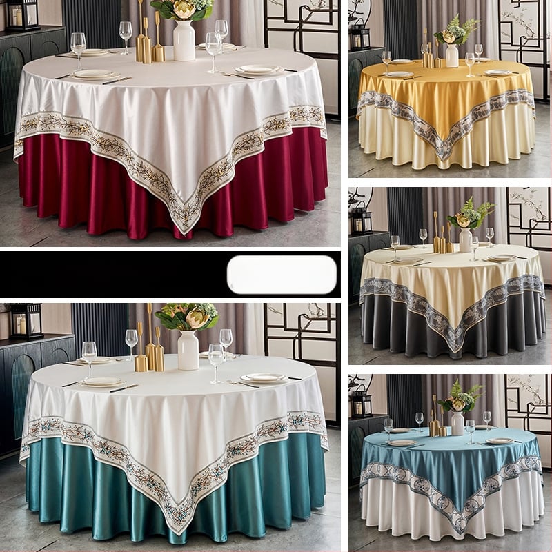 Clouds Stolnjak – kružni, poliester, jednofarbni uzorak, modern minimalistički stil, za hotel i banket