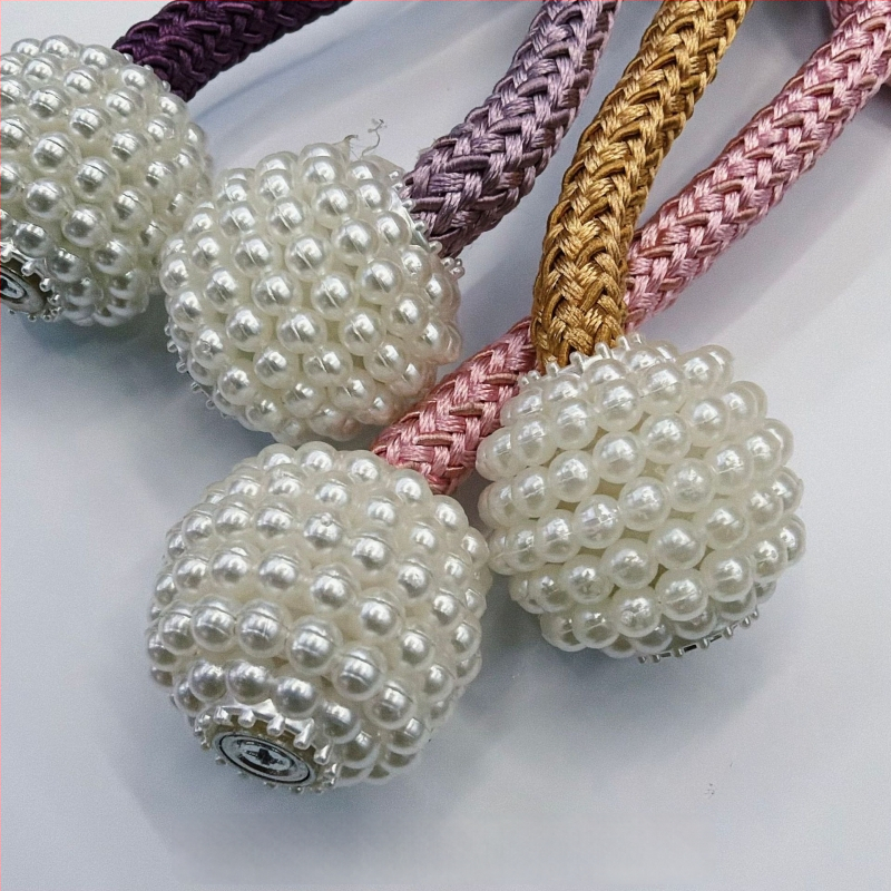 Magnetinės užuolaidų gesagtelės be gręžimo — šiuolaikinis minimalistinis dizainas — poliesteris, plastikas, magnetas — pritaikomas