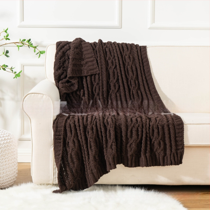 Chenille deka za kauč, polyester, težina oko 840 g, pogodno za sva godišnja doba, mogućnost prilagodbe