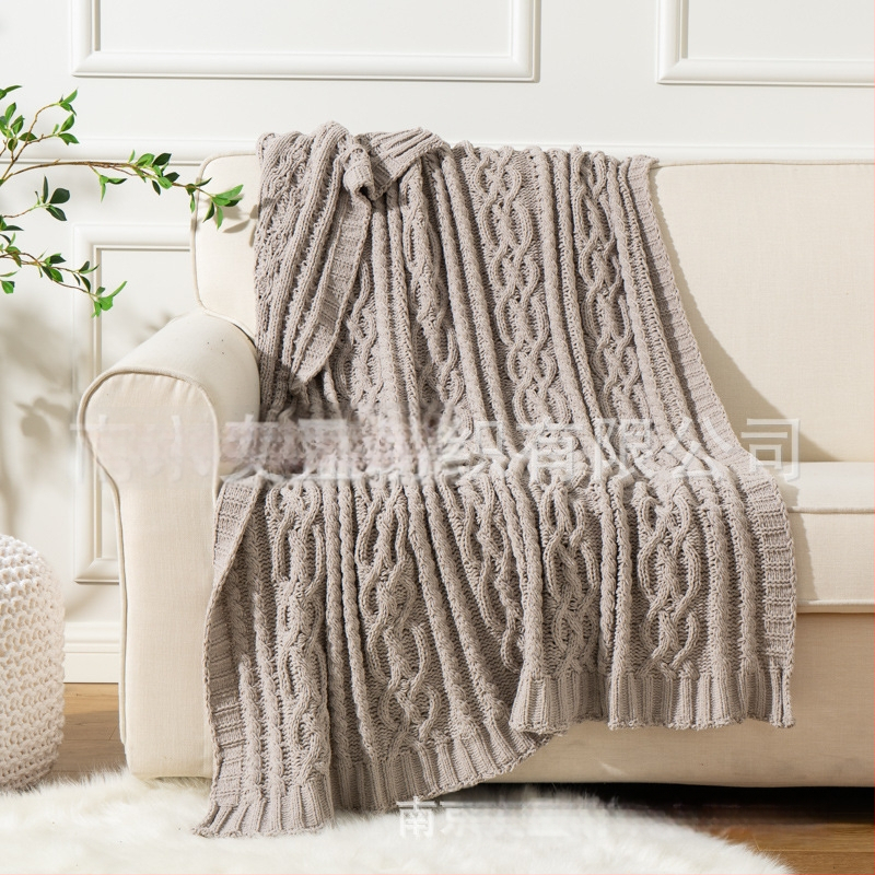 Chenille deka za kauč, polyester, težina oko 840 g, pogodno za sva godišnja doba, mogućnost prilagodbe