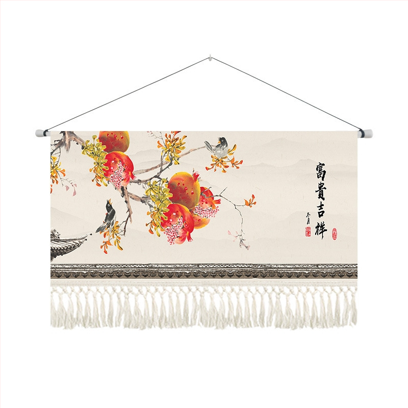 Gobelin od pamuk-blend materijala, strojno tkan, za dnevni boravak, novi kineski stil, pejzažni uzorak