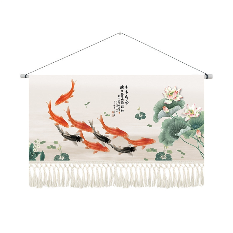 Gobelin od pamuk-blend materijala, strojno tkan, za dnevni boravak, novi kineski stil, pejzažni uzorak