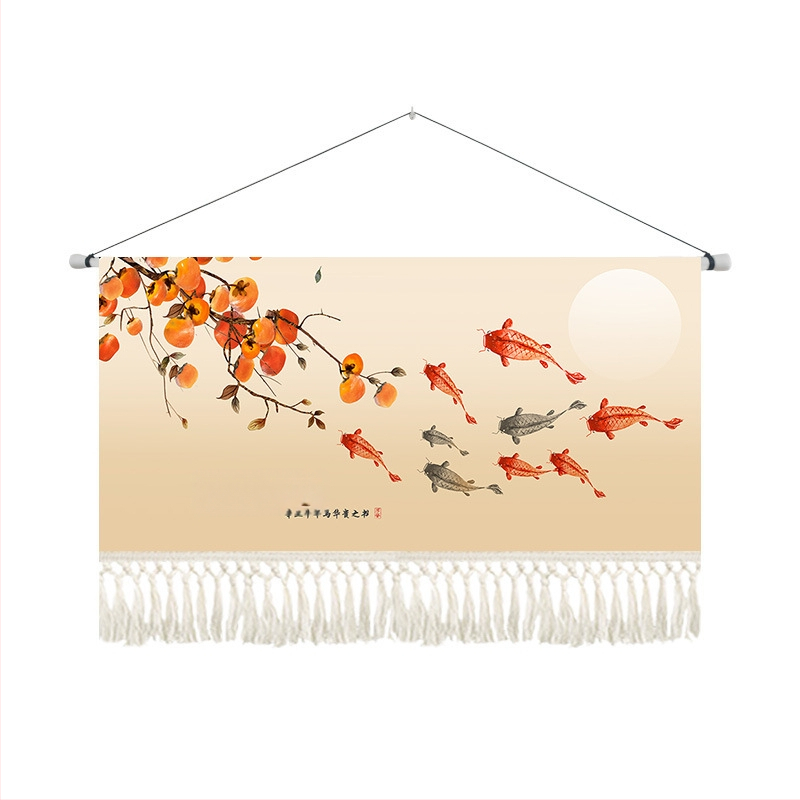 Gobelin od pamuk-blend materijala, strojno tkan, za dnevni boravak, novi kineski stil, pejzažni uzorak