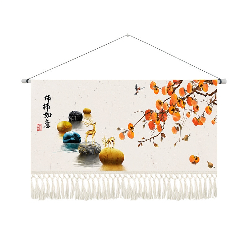 Gobelin od pamuk-blend materijala, strojno tkan, za dnevni boravak, novi kineski stil, pejzažni uzorak