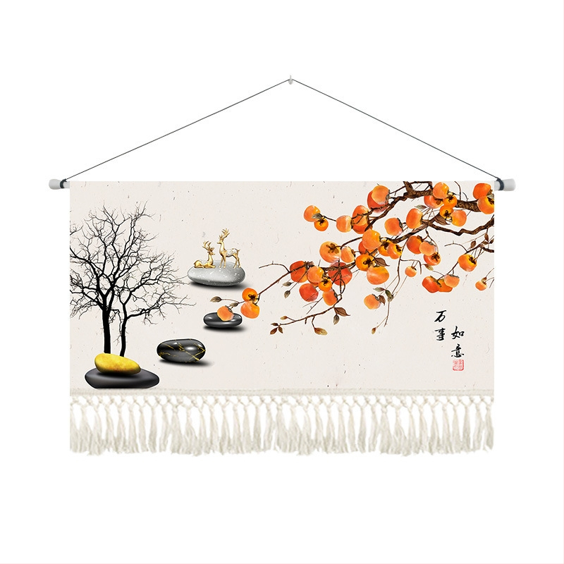Gobelin od pamuk-blend materijala, strojno tkan, za dnevni boravak, novi kineski stil, pejzažni uzorak