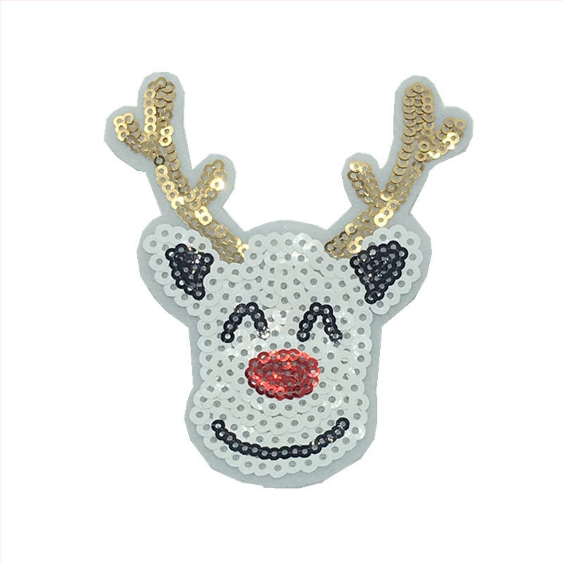 Снежен човек апликация – бродерия с мъниста и пайети за коледна украса, DIY аксесоари (Материал: бродерия с мъниста и пайети; Приложение: Друго; Марка: Друго)